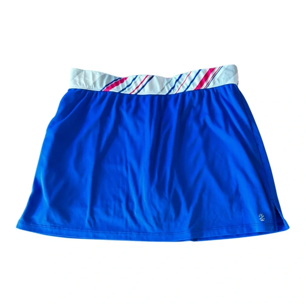 IZOD Golf Women’s Royal Blue Skort Size L  Striped Waistband Athletic Tennis